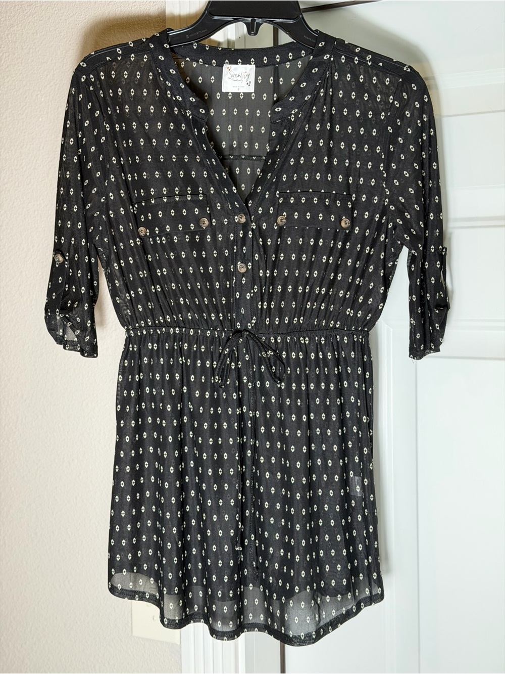 Siren Lily~Sweet~Neutral~Semi-Sheer~Stretch Fabric~Maternity Top~Overlay~Size S